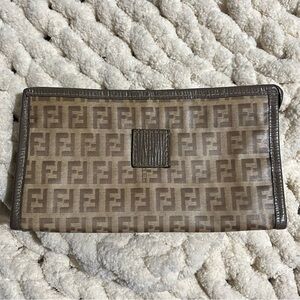 Fendi Zucchino Tan Brown Monogram Clutch